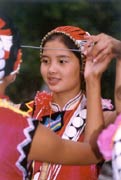 Elegantly dressed girls in Festival.